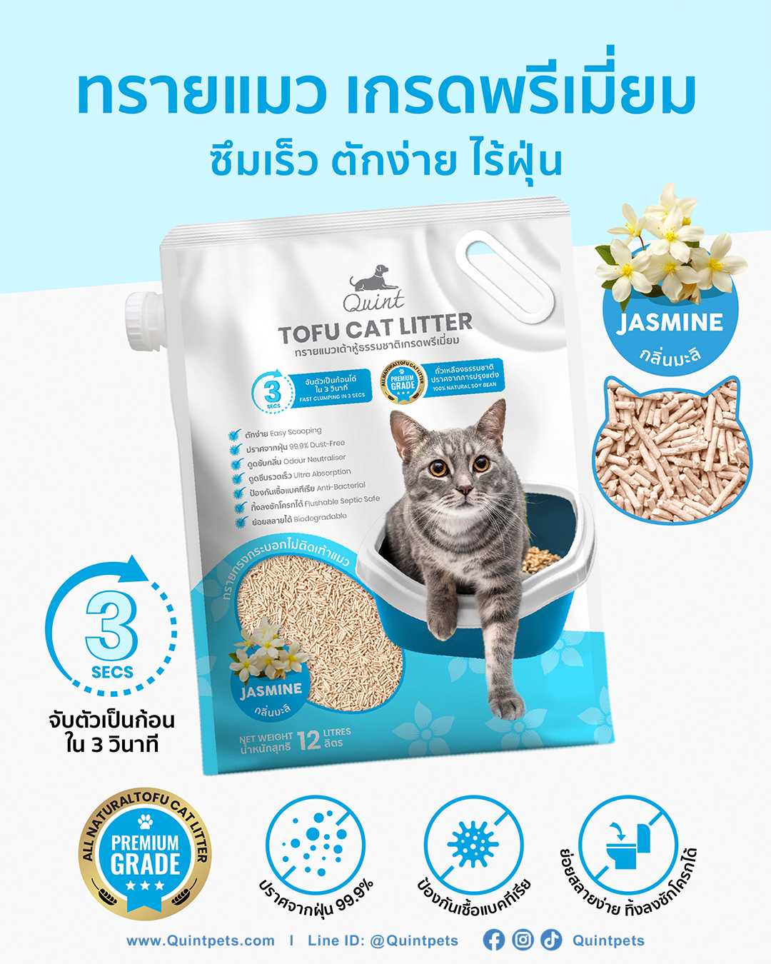 ควินท์ ทรายเต้าหู้ กลิ่นดอกมะลิ