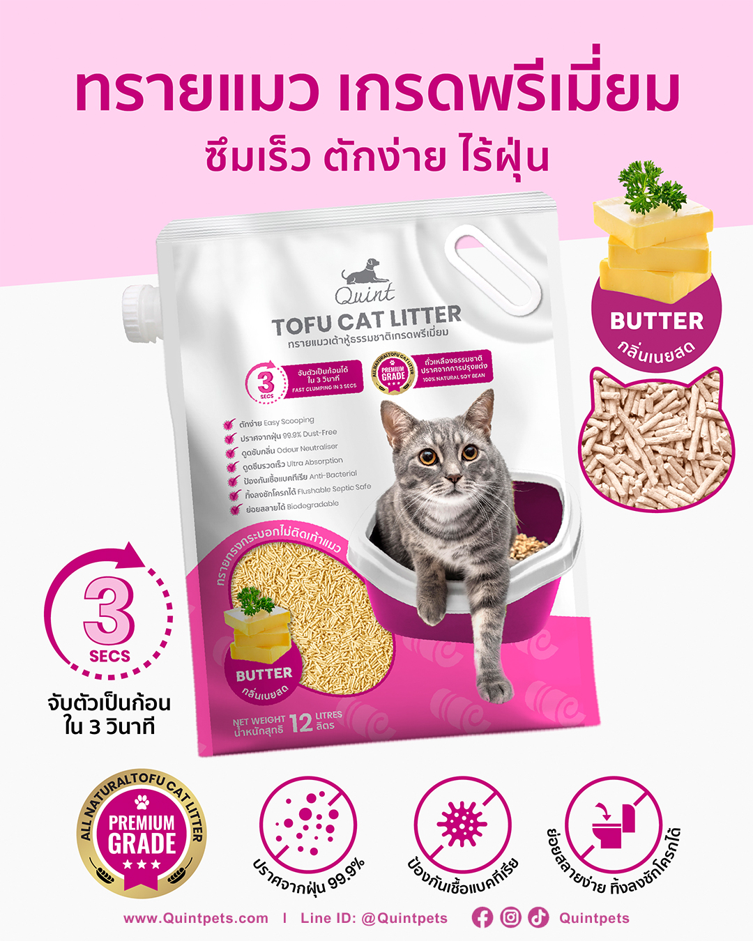 ควินท์ ทรายเต้าหู้ กลิ่นเนยสด